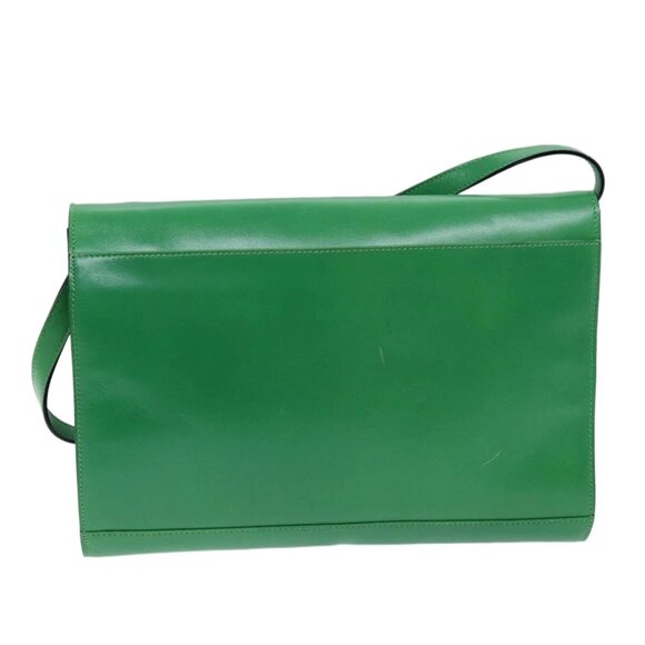 CELINE Shoulder Bag Leather Green Auth 75227AV - Picture 3 of 15